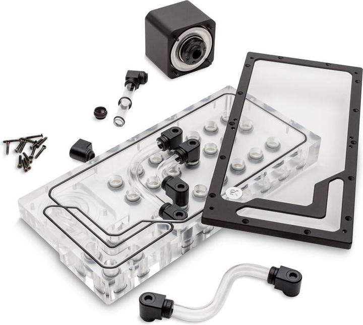 Actual product image EKWB EK-QuantumX Loophole Distroplate D5 PWM - black