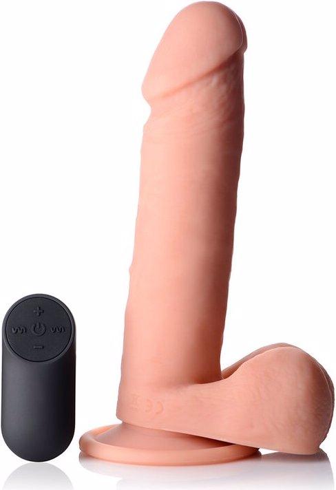 Actual product image Curve Toys Vibrating Remote Control Silicone Dildo with Balls