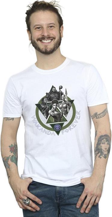 Actual product image Mens Black Panther Wakanda Forever Group Ring Pose T-Shirt (S)
