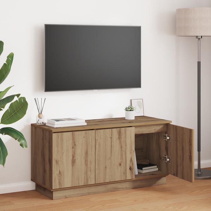 Produktbild VidaXL TV-Schrank Massivholz Eiche 100x38x49 cm Holzwerkstoff