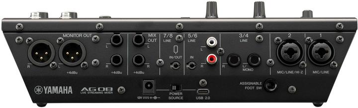 Produktbild Yamaha AG08 Black live streaming mixer (Studio- und Livemixer)