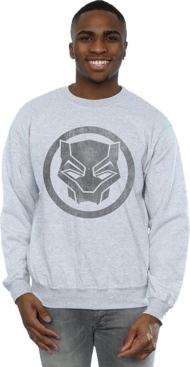 Actual product image Mens Black Panther Distressed Icon Cotton Sweatshirt (XXL)