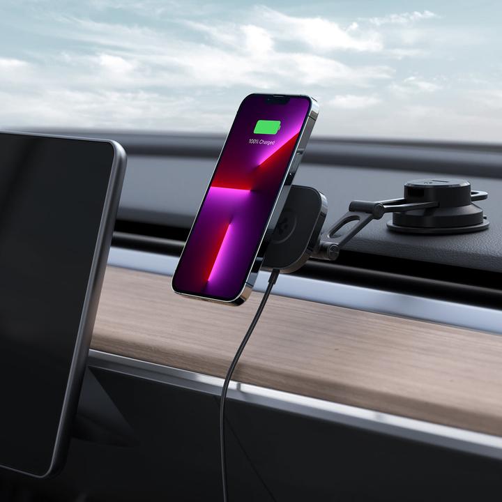 Actual product image Spigen car mount Onetap Pro 3 ITS35W-3 DASH z QI 10W for iPhone with Magsafe black