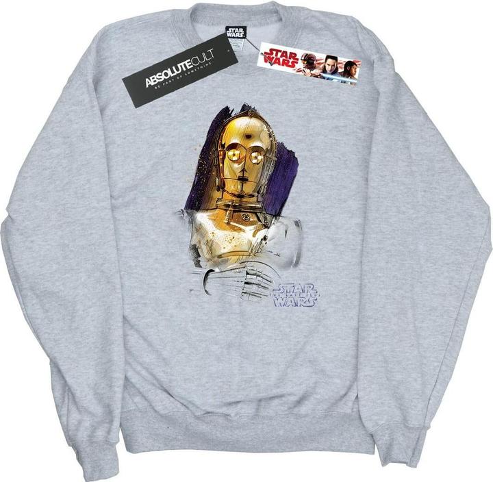Actual product image Star Wars Mens The Last Jedi C-3PO Brushed Sweatshirt (L)