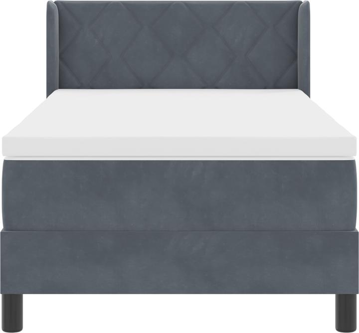 Produktbild VidaXL Boxspringbett mit Matratze Dunkelgrau 90x200 cm Samt (90 x 200 cm)