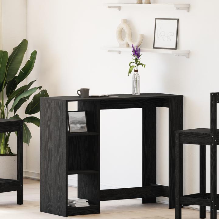 Produktbild VidaXL Bartisch mit Regal Schwarz Eiche 102,5x46x103,5 cm Hergestelltes Holz