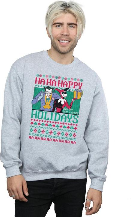 Immagine prodotto Felpa uomo Joker e Harley Quinn Ha Ha Happy Holidays in cotone (XXL)