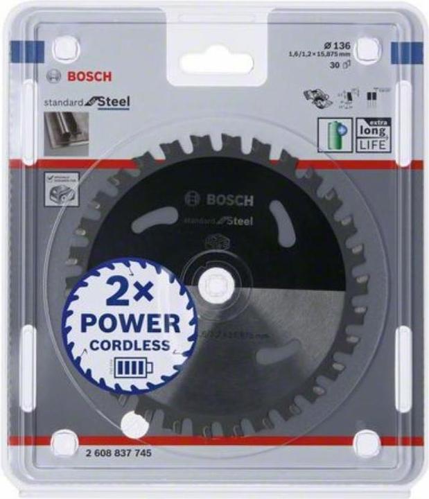 Productafbeelding Bosch Professional Zubehör Cirkelzaagblad Standaard voor staal, 160 x 1,6/1,2 x 20, 36 tanden