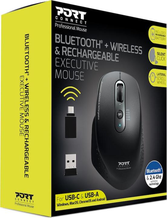 Image du produit Port Designs 900716 Souris droite RF sans fil + Bluetooth Optique 3200 DPI (Sans fil)