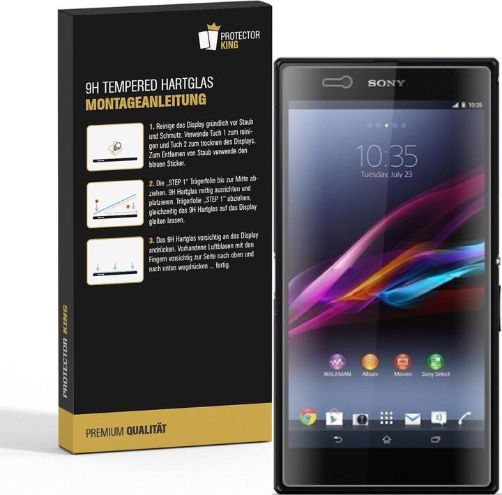 Produktbild Protectorking 1x echtes Tempered 9H Panzerhartglas 3D KLAR (1 Stück, Sony Xperia Z Ultra)