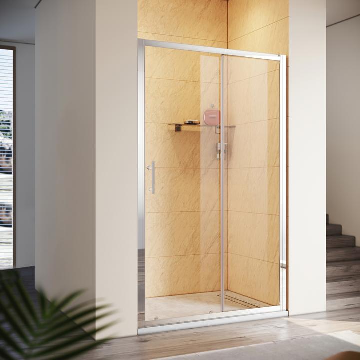 Produktbild SONNI Duschabtrennung Nischentr Duschtren 120 x 185cm Duschtr Glas ESG 5mm (120 cm, 170 cm, 185 cm)
