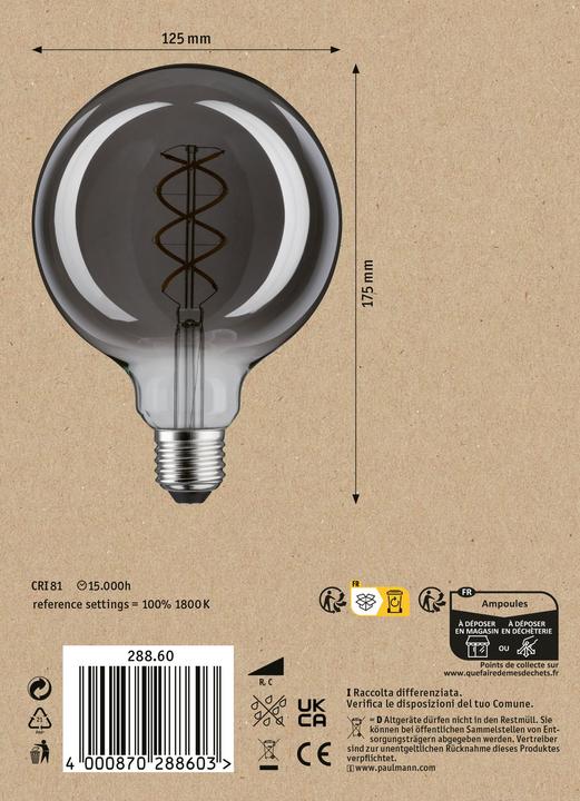 Produktbild Paulmann 1879 Filament Globe (E27, 4 W, 130 lm, 1 x)