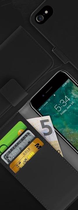 Actual product image Puro Faux leather wallet - case for iPhone 7/8/SE 2020, black (Apple iPhone 7)