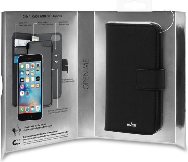 Actual product image Puro Faux leather wallet - case for iPhone 7/8/SE 2020, black (Apple iPhone 7)