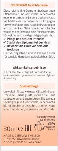 Image du produit Weleda Crème froide (30 ml, Crème de jour)
