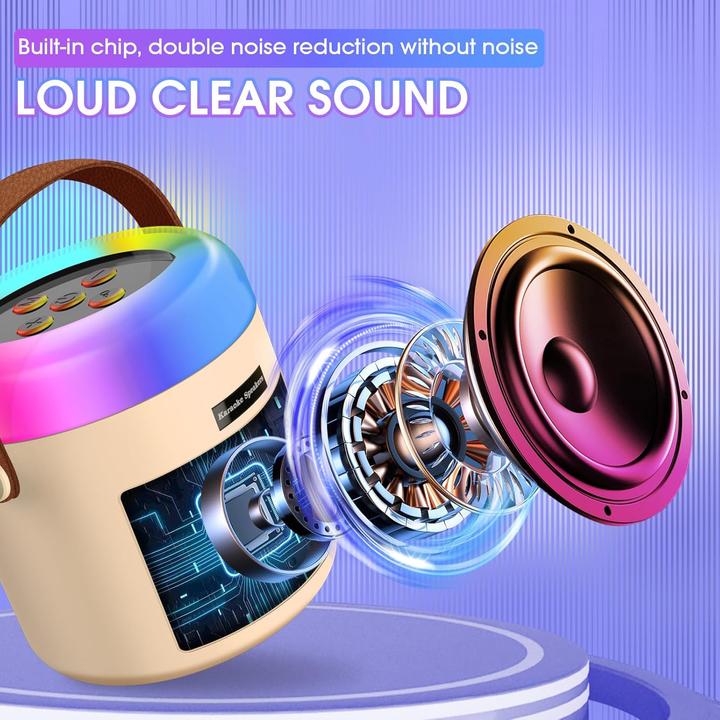 Produktbild Pmgud Karaoke Maschine für Kinder mit Mikrofon & LED-Licht