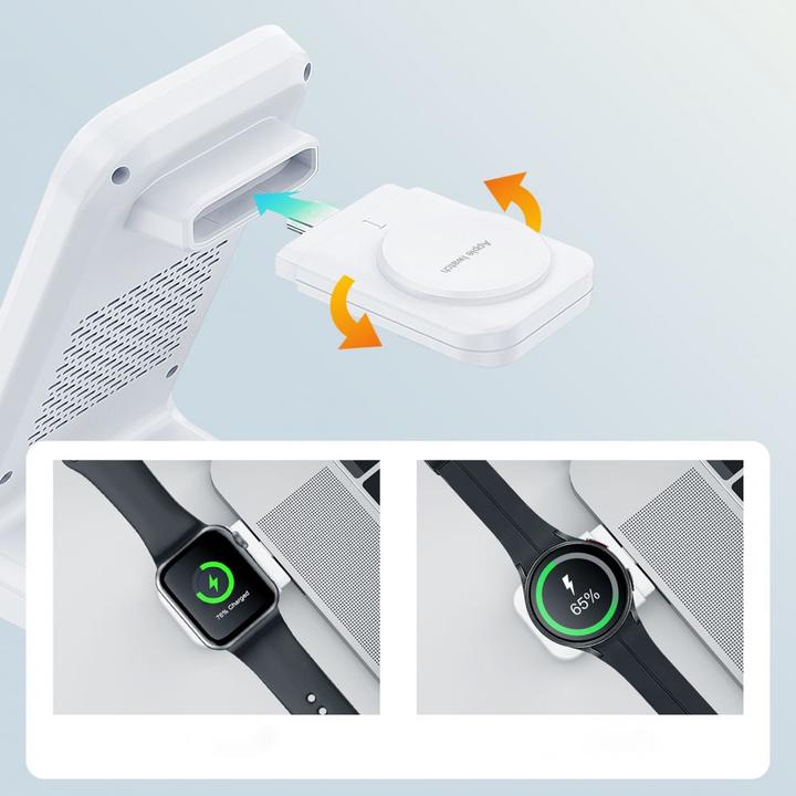 Produktbild Choetech T608 15W 4in1 Induktionsladestation – Weiss (15 W)