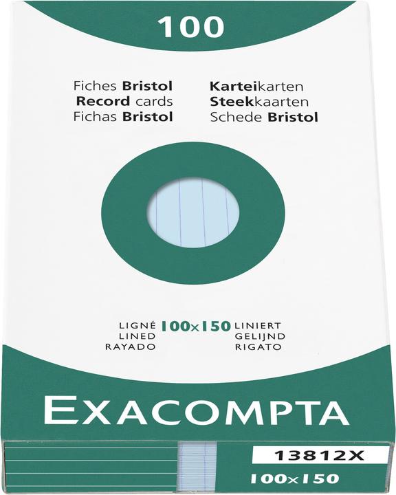 Produktbild Exacompta Karteikarten (100 x 150 mm, 205 g/m², 100 x)
