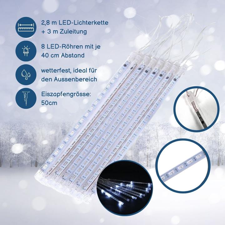 Image du produit Hermex Meteor Lichter LED Weihnachtslichter Wassertropfen Eiszapfen Girlande (2.80 m)