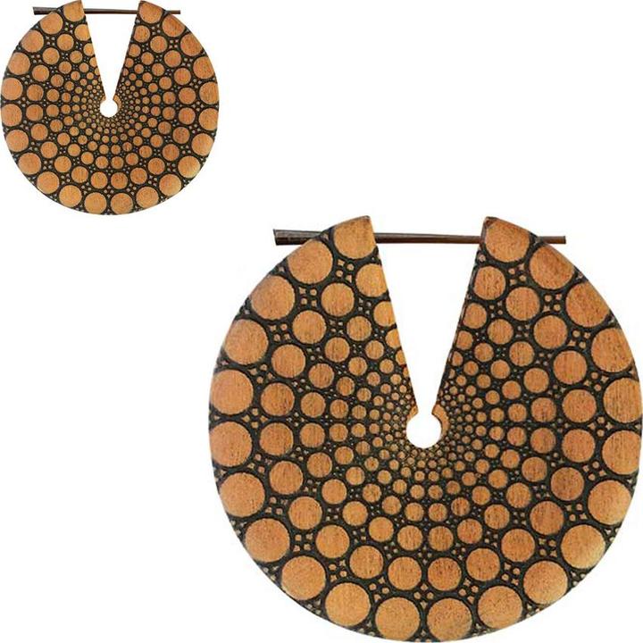 Immagine prodotto Star Piercing Cerchi per orecchini incisi in legno di Saba (Organico, senza ottone)