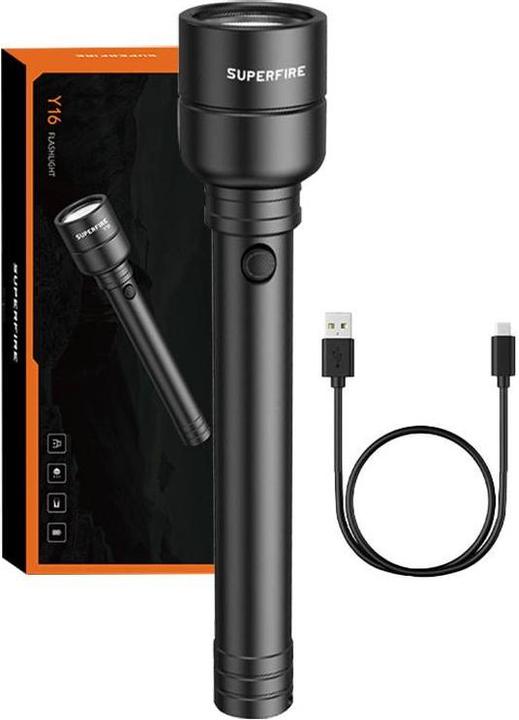 Superfire zaklamp Y16, 1700lm, USB-C (24.10 cm, 1700 lm)