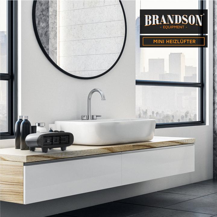 Produktbild Brandson Keramik Heizlüfter 2000 W mit einstellbarem Thermostat, Badezimmer Heizung mit 3 Leistungsstufen (2000 W)