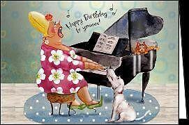 Immagine prodotto Edition Gollong Doppelkarte. Happy Birthday (Frau am Flgel)