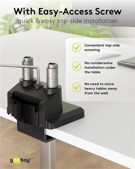 Actual product image Goobay Double monitor mount with gas pressure spring, black (Table, 31.89")