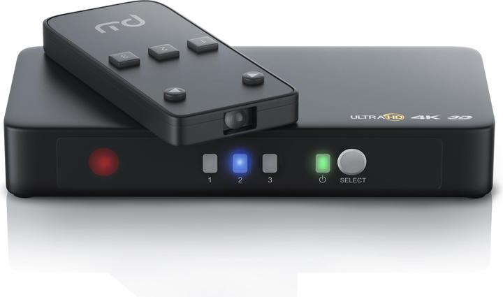 Actual product image Primewire 4k HDMI Switch 3 Port with Remote Control / 3D + CEC / 2160p 30Hz
