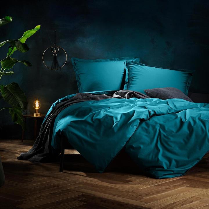 Produktbild Lorena Uni Mako-Satin Bettwäsche Classic Stehsaum (Bettwäsche Set, 155x220 cm + 80x80 cm)