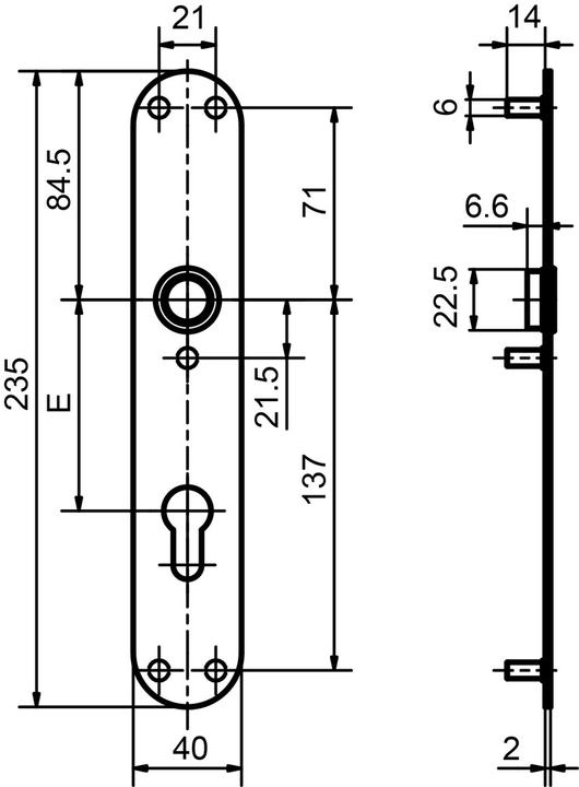 Actual product image Glutz Piatto door signs glide 52048 outside (Door plate set)