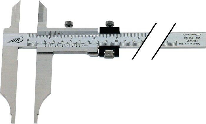 Helios Preisser Workshop caliper gauge DIN 862 300 mm with knife tips and fine adjustment Fork length 90 mm (30 cm)