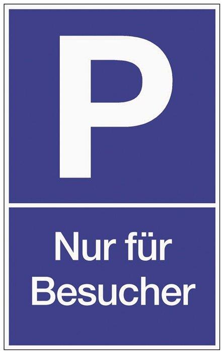 Produktbild HP Autozubehör Parkplatzbeschilderung Parken für Besucher L250xB400 mm Kunststoff blau/weiss