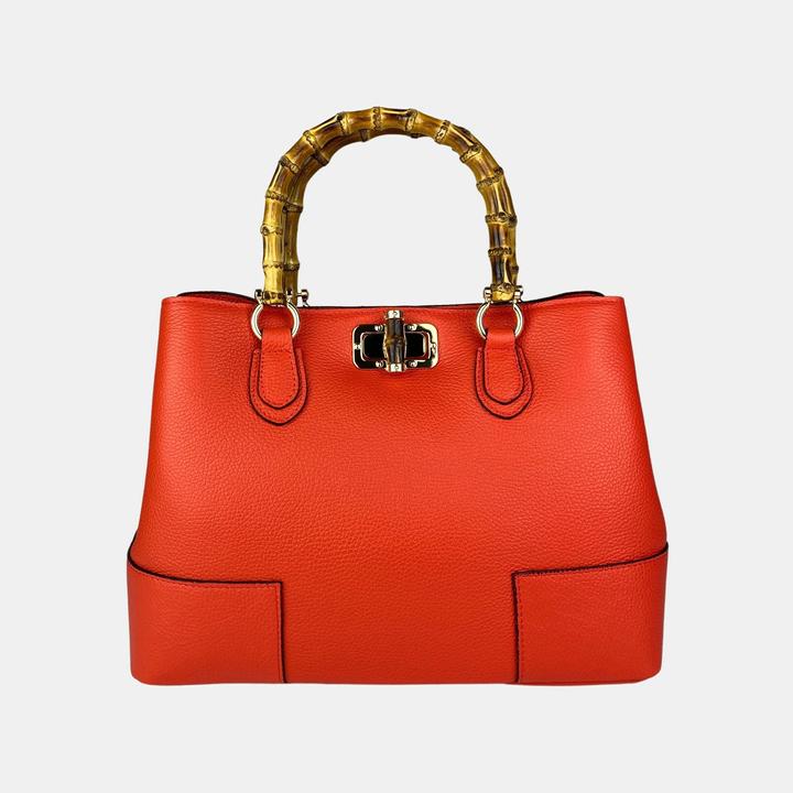 Only-Bags.Store Lederhandtaschen, Bambus Henkel Tasche, Echtes Leder Handtaschen, handgefertigte Leder Tasche