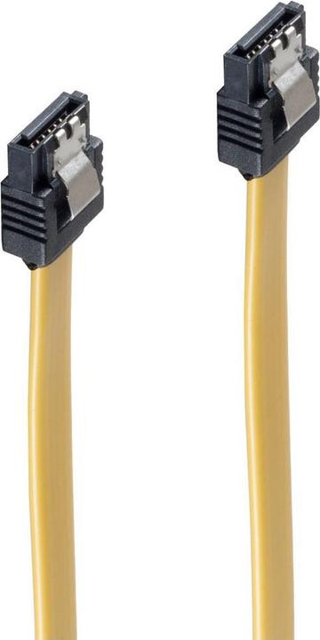 Image du produit Shiverpeaks ®-BASIC-S--Câble de connexion SATA 6 Gb/s avec clip métallique (blocage), jaune 0,5