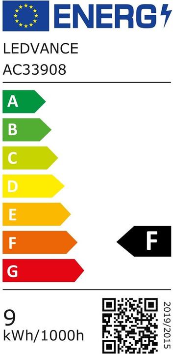 Energielabel Ledvance Klassieker A (E27, 9 W, 806 lm, 1 x, F)