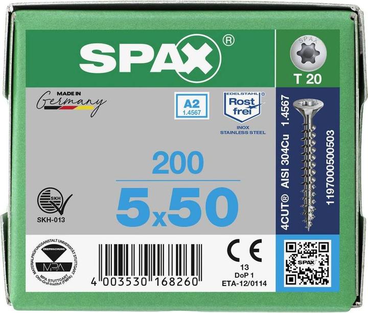 Immagine prodotto Spax Viti per truciolare SK, T20 5,0x50 mm (200 Viti per pezzo)
