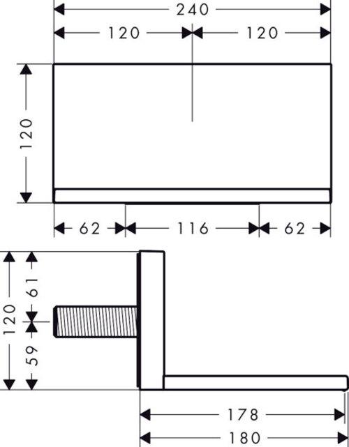 Actual product image hansgrohe Axor Starck ShowerCollection Flush-mounted flood spout 24 x 12