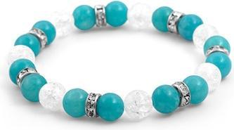 Beneto Bead bracelet made of calcite and crystal MINK72 / 18 (L)