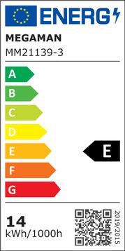 Energy Label Megaman LED lamp (E27, 13.30 W, 1521 lm, 1 x, E)