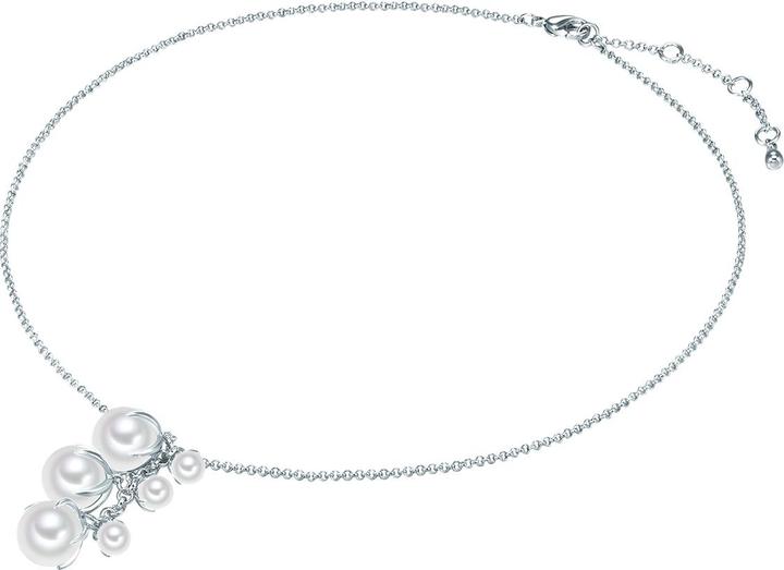 Actual product image Lulu & Jane Ladies brass shell bead silver 42.0 cm base chain + 5.0 cm extension - 29157 (Brass, 42 - 47 cm)
