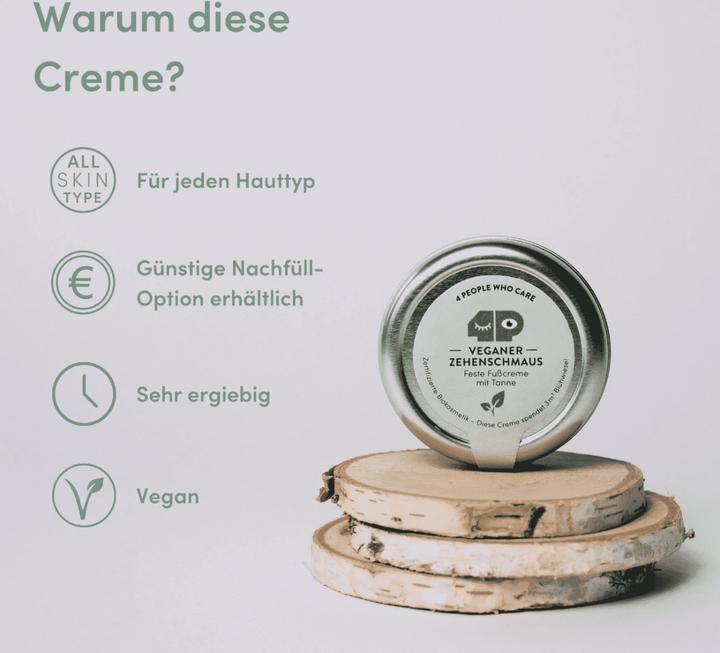 Immagine prodotto 4peoplewhocare Feste Fusscreme - Veganer Zehenschmaus (Nachfüller) (Pediluvio)