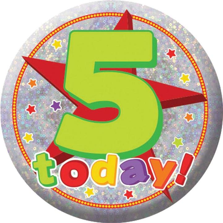 Actual product image Amscan Holographic 5th Birthday Badge
