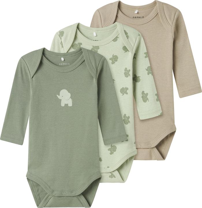 Produktbild Name it Nbmbody 3p Ls Sea Foam Elephant Noos (80)