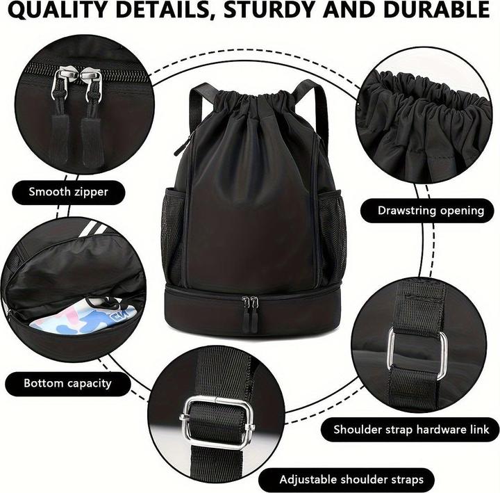 Image du produit Only-Bags.Store Sac à dos à cordon de serrage de grande capacité, sac à dos de rangement portable avec poches