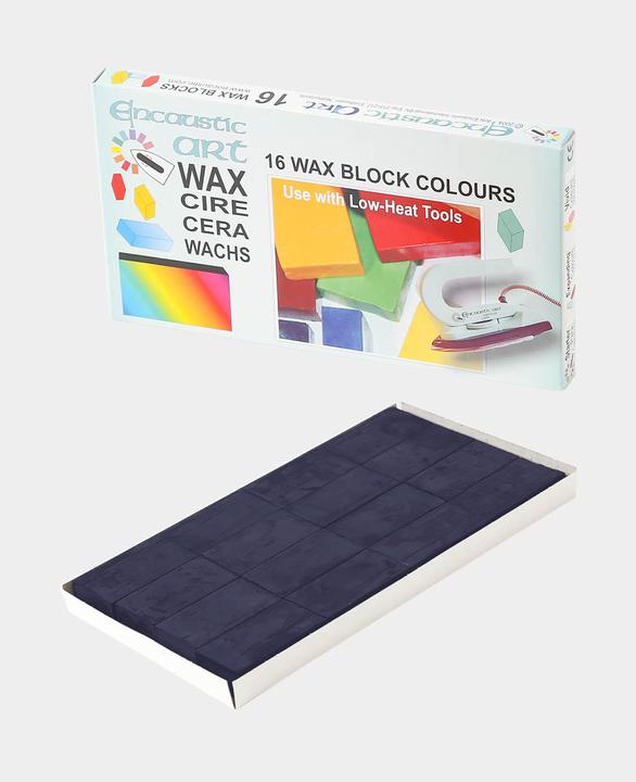 Hobbyring Encaustic Wachsblöcke 16er Set, cyanblau