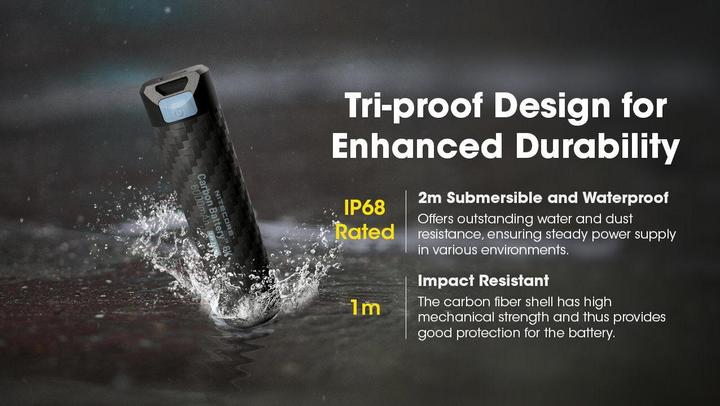 Actual product image Nitecore Carbon Battery