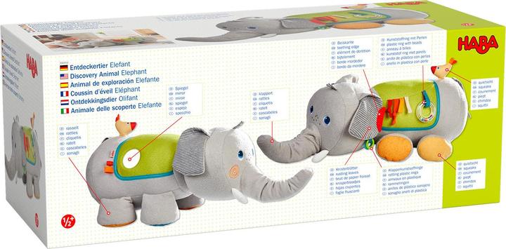 Actual product image Haba Discovery animal elephant (German, French, Italian, English)