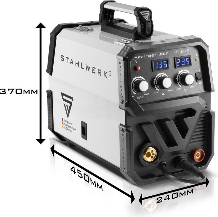 Actual product image Stahlwerk Shielded arc welder MIG MAG 135 ST IGBT with 135 amps with electric hand