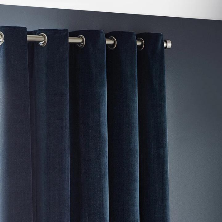 Actual product image Yard Chenille Velvet Eyelet Curtains (229 x 137 cm)